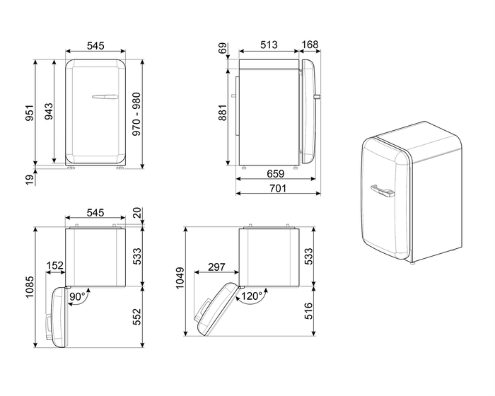 Схема холодильника Smeg FAB10LBL6