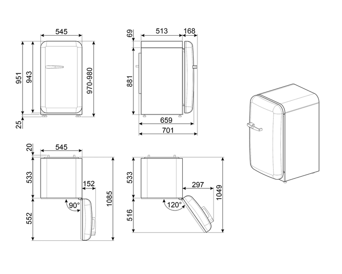 Схема холодильника Smeg FAB10RDUJ6