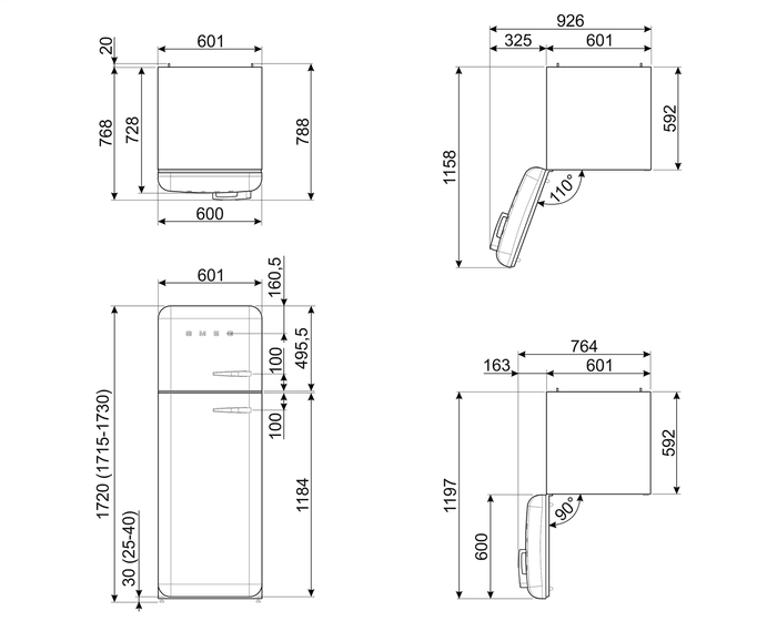 Схема холодильника Smeg FAB30LBL5