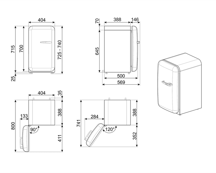 Схема холодильника Smeg FAB5LBL5