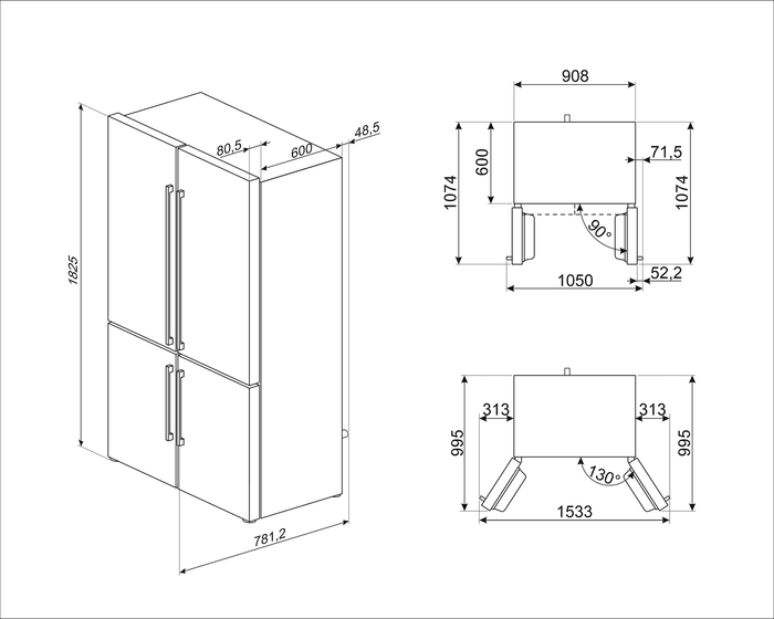 Схема холодильника Smeg FQ60NDE