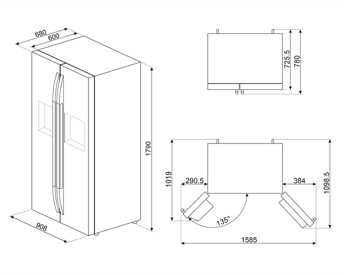 Схема холодильника Smeg SBS63XDE