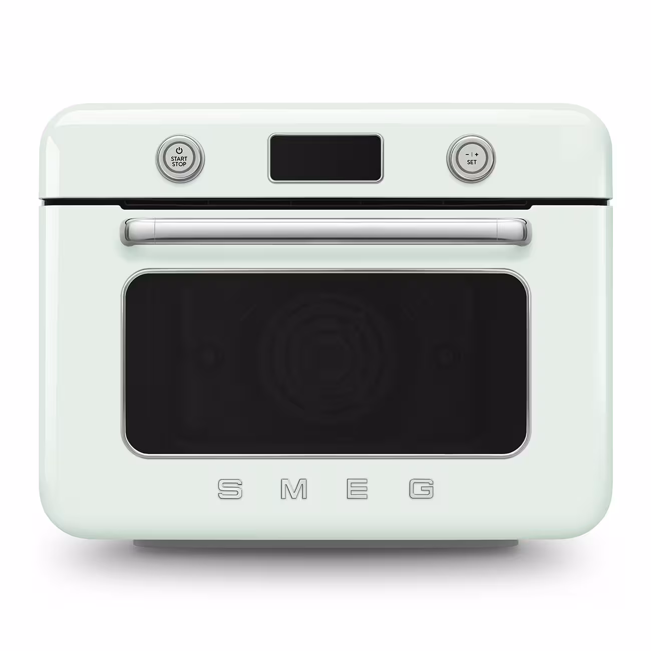 Мини-печь с паром Smeg в пастельно-зелёном цвете Мини-печь с паром Smeg в пастельно-зелёном цвете